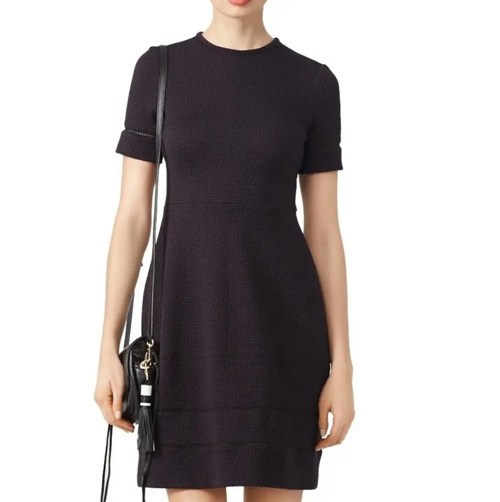 Yigal Azrouel Textured Black Above the Knee Dress